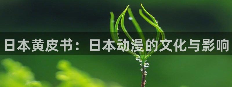 韩漫无删减漫画网：日本黄皮书：日本动漫的文化与影响